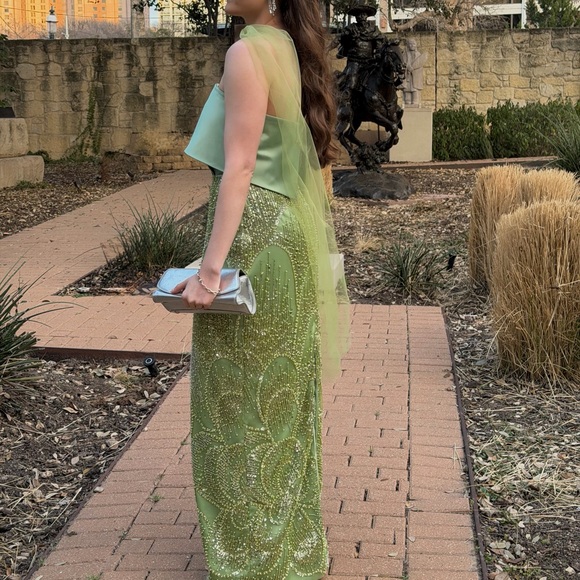 Custom Made Nora Parada Sequin Dress with Neck Scarf - Picture 4 of 5